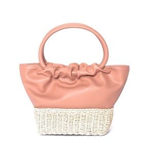 Barbie Pink mini straw handbag